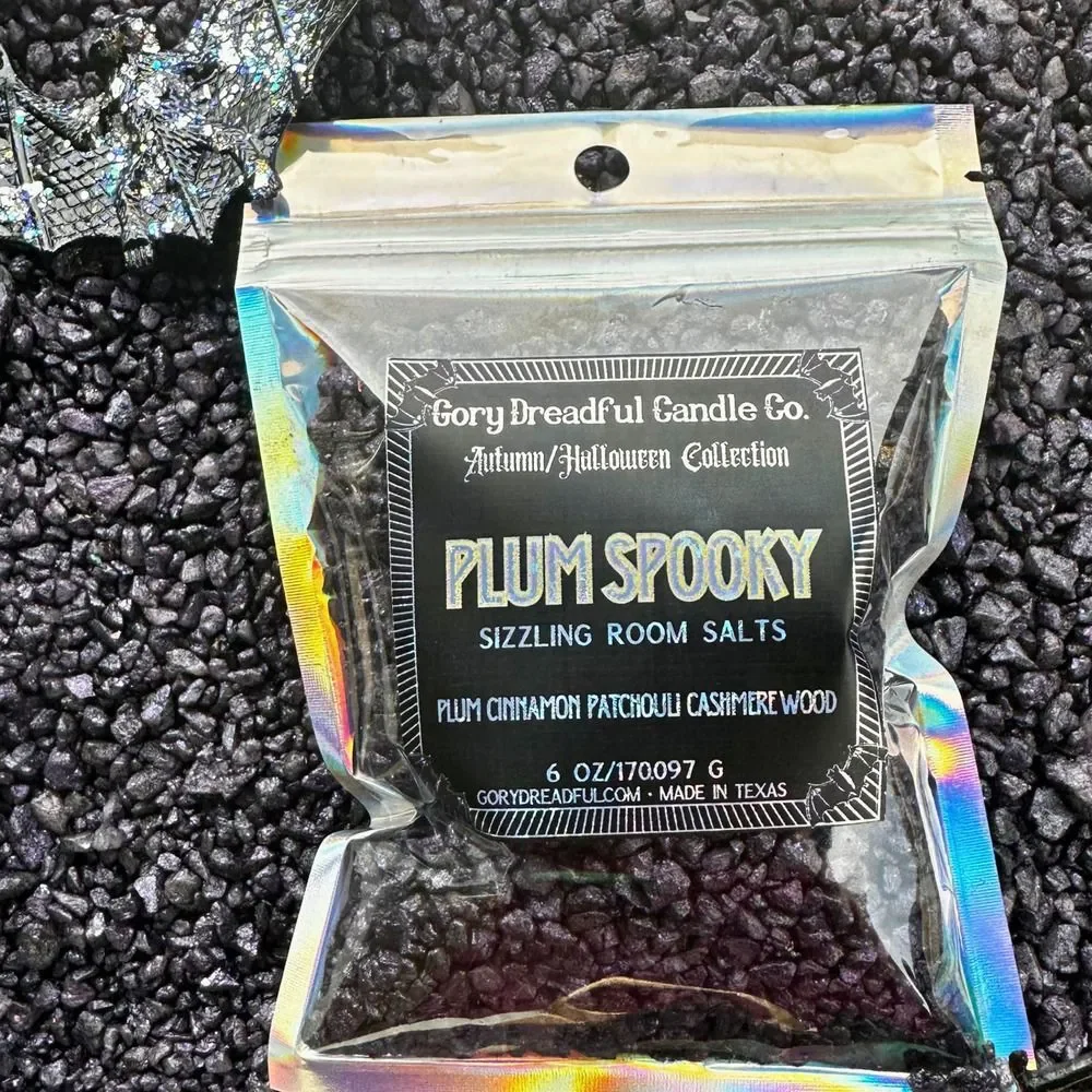 Plum Spooky Sizzling Room Salt Potpourri: Plum Cinna Patchouli Cashmere Woods